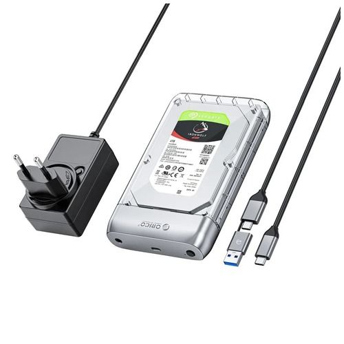 Orico TX35C3 SATA 2.5"/3.5" Yuvalı, Type-C to Type-C/USB-A, Tak Çalıştır,Şeffaf, Çinko Alaşım Disk Kutusu