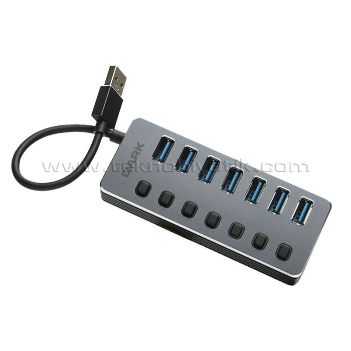 Dark 7 Port USB 3.0 Hub ve 1 Port Yüksek Hızlı Şarj Adaptörlü USB Çoklayıcı (DK-AC-USB371)