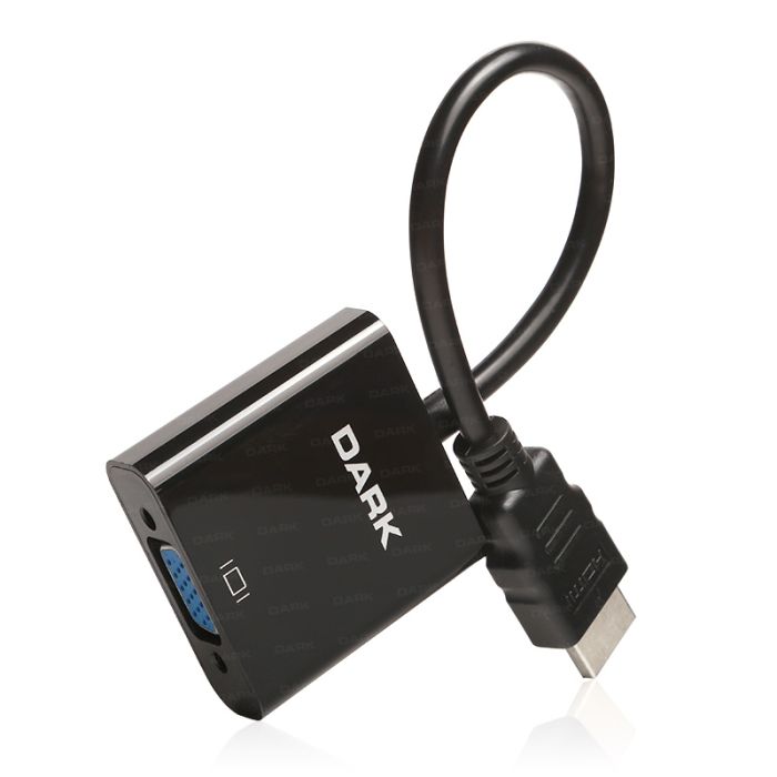Dark HDMI to VGA Dijital - Analog, Full HD 1080P,Tak Çalıştır Görüntü Dönüştürücü Kablo(DK-HD-AHDMIXVGA4)