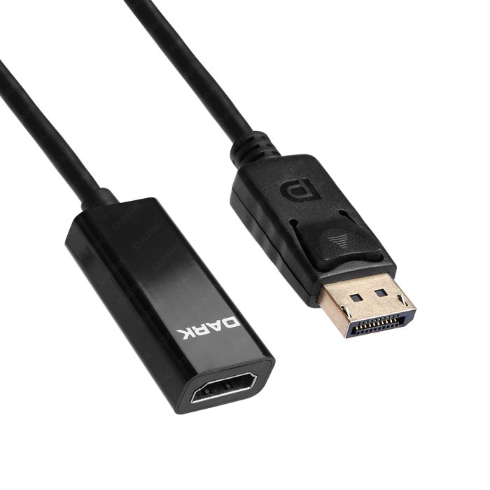 Dark Display Port to Dişi HDMI, 20 cm, 4K Ultra HD, Altın Uçlu Dönüştürücü (DK-HD-ADPXHDMIV2)