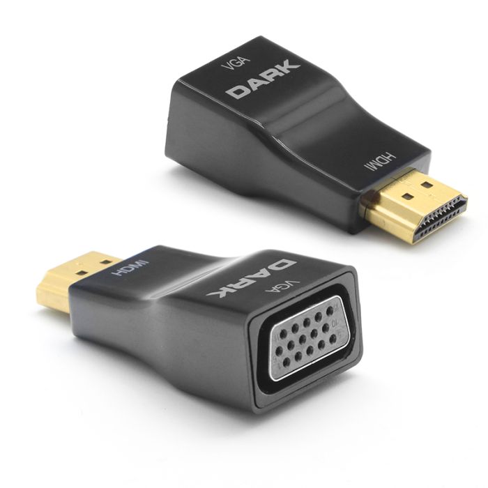 Dark HDMI to VGA Dijital - Analog, Full HD, Altın Uçlu, Tak Çalıştır, Mini Dönüştürücü (DK-HD-AHDMIXVGA5)