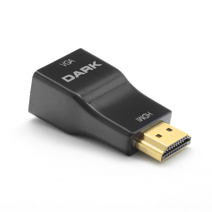 Dark HDMI to VGA Dijital - Analog, Full HD, Altın Uçlu, Tak Çalıştır, Mini Dönüştürücü (DK-HD-AHDMIXVGA5)