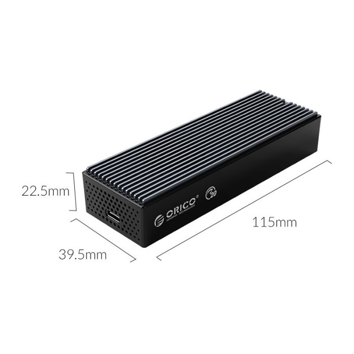 Orico M2PVC3-G20 USB 3.2 Gen2, M.2 NVMe, Max.8TB Destekli, Fanlı, 20Gbps Type-C Alüminyum Disk Kutusu