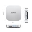 Orico M47P MiniLink 7in1 Mac Mini M4 Workstation 2x M.2 NVMe, Thunderbolt 4 40Gbps,USB-A 3.2, SD/TF Card
