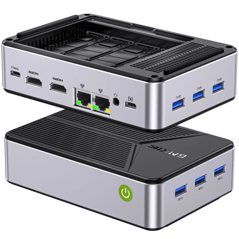 GMKtec G9 Intel N150 İşlemci, 12GB DDR5 5500Mhz RAM + 64GB EMMC, 512GB SSD, 2x2.5G Ethernet Linux + Win 11 PRO Mini PC