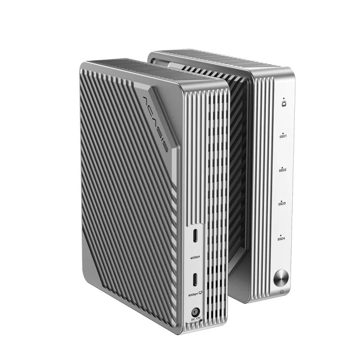 Acasis EC3901 Thunderbolt 3/4/5 Uyumlu, 4x 8TB 2230/2280 SSD Destekli, B&M / M Key, Mac OS, Windows Uyumlu, Fanlı Raid SSD NAS Disk İstasyonu