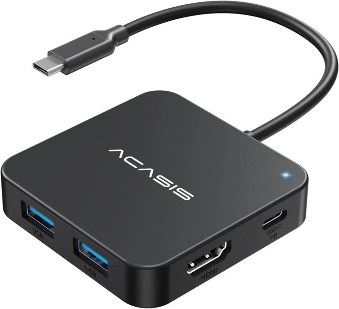 Acasis 10 Gbps 6 in 1 Type-C HUB, HDMI 4K 60Hz, 3xUSB3.0 Type-A, 1xUSB3.0 Type-C, 100W PD, Windows/Macbook/iPad Pro/Lenovo/Dell Uyumlu Çok Fonksiyonlu HUB
