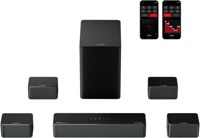 ULTIMEA Poseidon D80 Dolby Atmos 7.1 Kanal Soundbar 6.5" Kablosuz Subwoofer Ev Sinema Ses Sistemi Hoparlör (U2620)