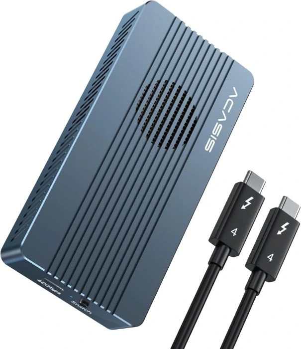 Acasis 40Gbps M2. NVMe SSD, Thunderbolt 4, USB4, Fanlı Soğutma, Vidasız Montaj Disk Kutusu