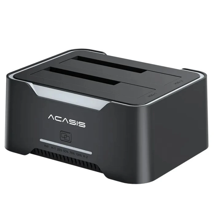 Acasis 5Gbps 3.5" Docking Station, Offline Clone Özellikli, 2x3.5" Disk Başına 24TB Destekli, Disk İstasyonu