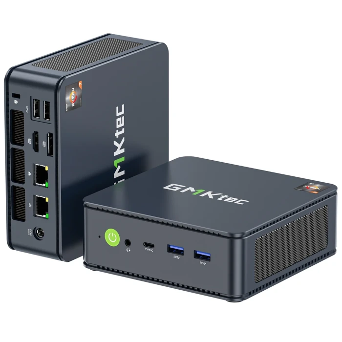 GMKtec M5 PLUS AMD 5825U İşlemci, 16GB DDR4 3200Mhz RAM, 512GB M.2 SSD, HDMI+DP+Type-C , 2x2.5G Win 11 PRO Mini PC