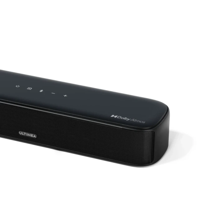 ULTIMEA Aura A60 7.1ch, HDMI eARC, Dolby Atmos Özellikli 4 Surround Hoparlörlü TV için Surround Ses Sistemi, Uygulama Kontrollü Smart TV için Sound Bar, Ev Sineması için Subwoofer'lı Soundbar (U2621)