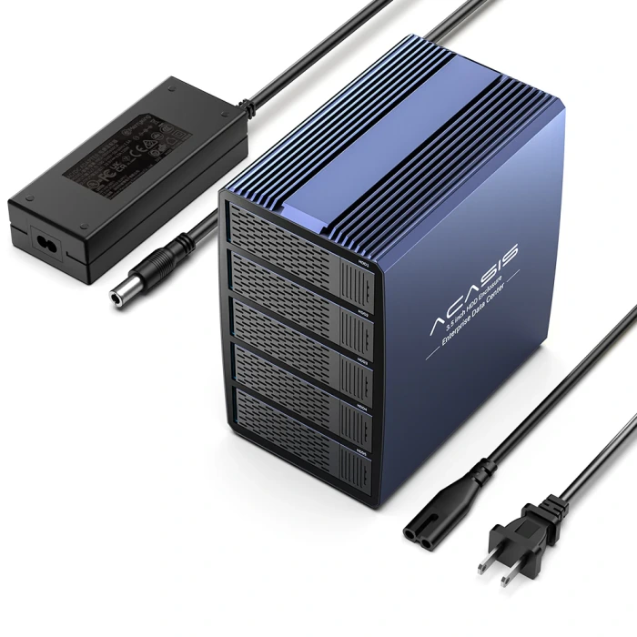 Acasis 5 Yuvalı 2.5/3.5" HDD RAID Kutusu - 24TB'a Kadar Destek, 8 RAID Modu, Güvenlik Kilidi, Turbo Fan, 96W Güç Kaynağı (AC-EC7355)