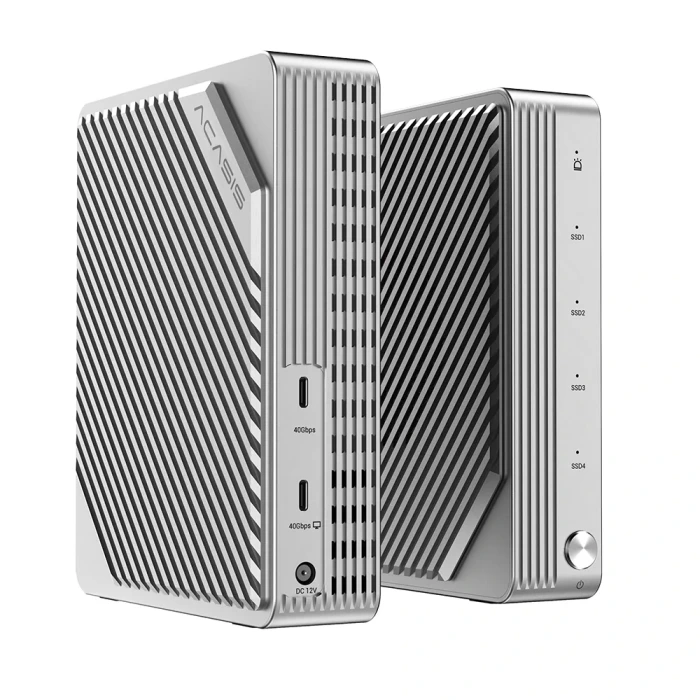 Acasis EC3901 Thunderbolt 3/4/5 Uyumlu, 4x 8TB 2230/2280 SSD Destekli, B&M / M Key, Mac OS, Windows Uyumlu, Fanlı Raid SSD NAS Disk İstasyonu