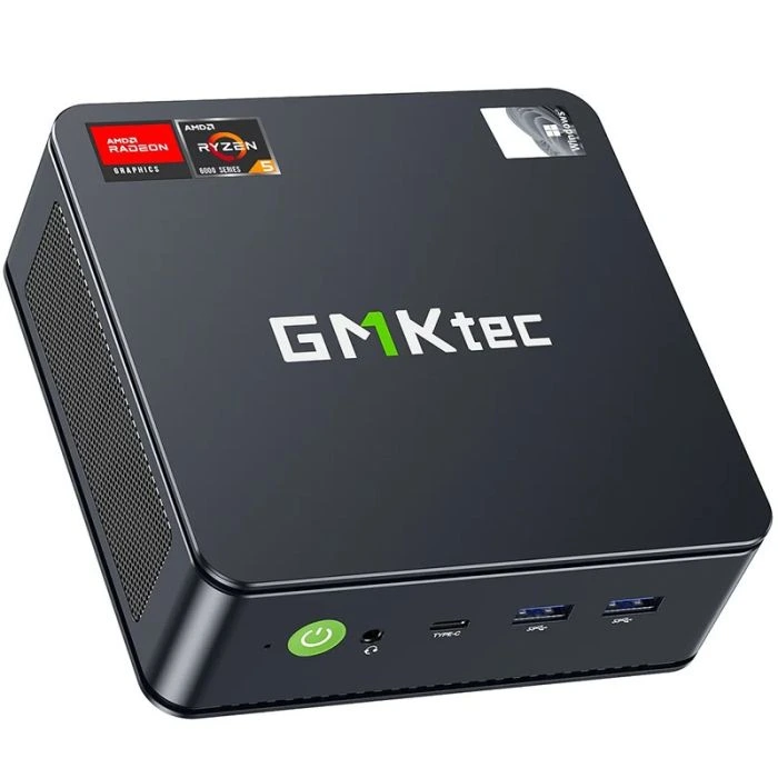 GMKtec M6 AMD 6600H İşlemci, 32GB DDR5 4800Mhz RAM, 1TB M.2 SSD, HDMI+DP+Type-C, 2x2.5G Ethernet Win 11 PRO Mini PC