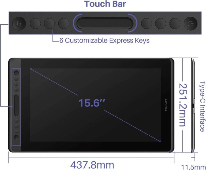 Huion Kamvas PRO 13 IPS Panel 13" LCD 8192 Kademe Basınç Hassasiyetli %120 sRGB 5080LPI Çözünürlük 1920x1080 Grafik Tablet - Stand Dahil (HUGT-133)