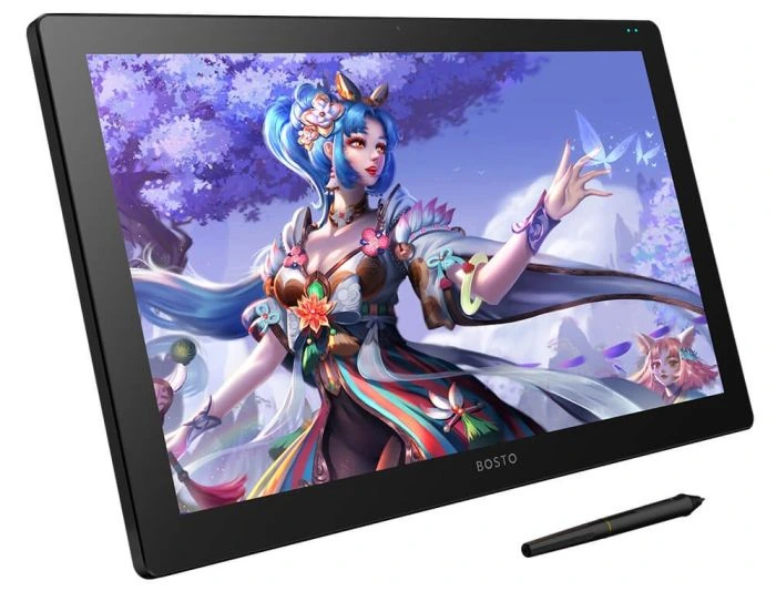 BOSTO BT-X7 21.5" 1920x1080 Full HD IPS Panel LCD Grafik Tablet - 53.20cm x 32.30cm, 8 Adet Kısayol Tuşlu, 16384 Kademe Basınç Hassasiyetli, 120% sRGB, Full Lamine
