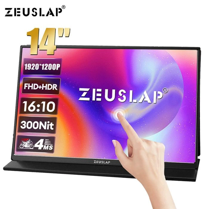 Zeuslap Z14 Lite Pro 14" FHD+HDR 1920*1200P@60Hz ADS-IPS Panel Type-C Ultra İnce, Dokunmatik Taşınabilir Monitör (ZL-Z14-Lite-Pro)