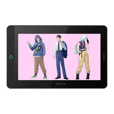 BOSTO BT-13HDK 13.3" 1920x1080 Full HD IPS Panel LCD Grafik Tablet - 36.20cm x 22.30cm, 8 Adet Kısayol Tuşlu, 8192 Kademe Basınç Hassasiyetli, 127% sRGB, 5080LPI Çözünürlük, Full Lamine Ekran