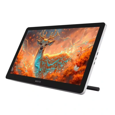 BOSTO BT-19UHDT 18.5" 8 Adet Kısayol Tuşlu, 16384 Kademe Basınç Hassasiyetli, 150% Adobe RGB, 5080LPI Çözünürlük 3840x2160 UHD IPS Panel LCD Dokunmatik Ekran Grafik Tablet