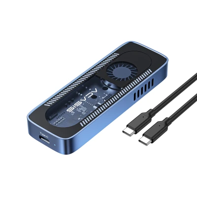 Acasis 10Gbps M.2 NVME SSD, Fanlı Soğutma, Vidasız Montaj, 24TB Destekli Disk Kutusu