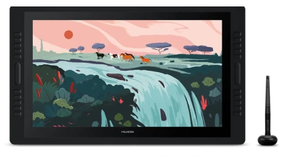 Huion Kamvas Pro 24 2K - IPS Panel QHD Grafik Tablet 52.68cm x 29,63cm, 8192 Kademe Basınç Hassasiyetli, %120 sRGB, 5080LPI, 2560x1440 Çözünürlük (HUGT-240)
