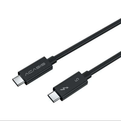 Acasis 1 Metre Thunderbolt 5 80Gbps 8K@60Hz 120Gbps Video Bant Genişliği, PD 240W, Intel Sertifika, Alüminyum Konnektör, Type-C Kablo