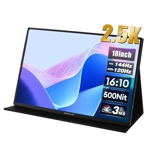 Zeuslap Z18K 18" 2560*1600@144Hz 2.5K ADS-IPS Panel Type-C 100% sRGB 500Cd/m² Ultra Yüksek Parlaklık Taşınabilir Monitör (ZL-Z18K)