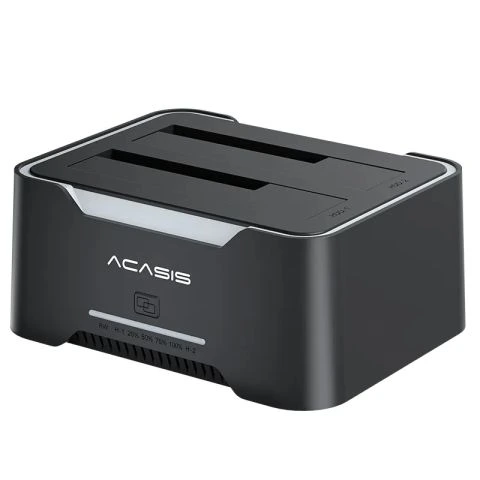 Acasis 5Gbps 3.5" Docking Station, Offline Clone Özellikli, 2x3.5" Disk Başına 24TB Destekli, Disk İstasyonu