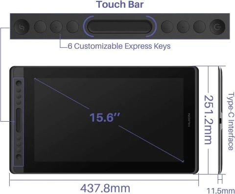 Huion Kamvas PRO 13 IPS Panel 13" LCD 8192 Kademe Basınç Hassasiyetli %120 sRGB 5080LPI Çözünürlük 1920x1080 Grafik Tablet - Stand Dahil (HUGT-133)