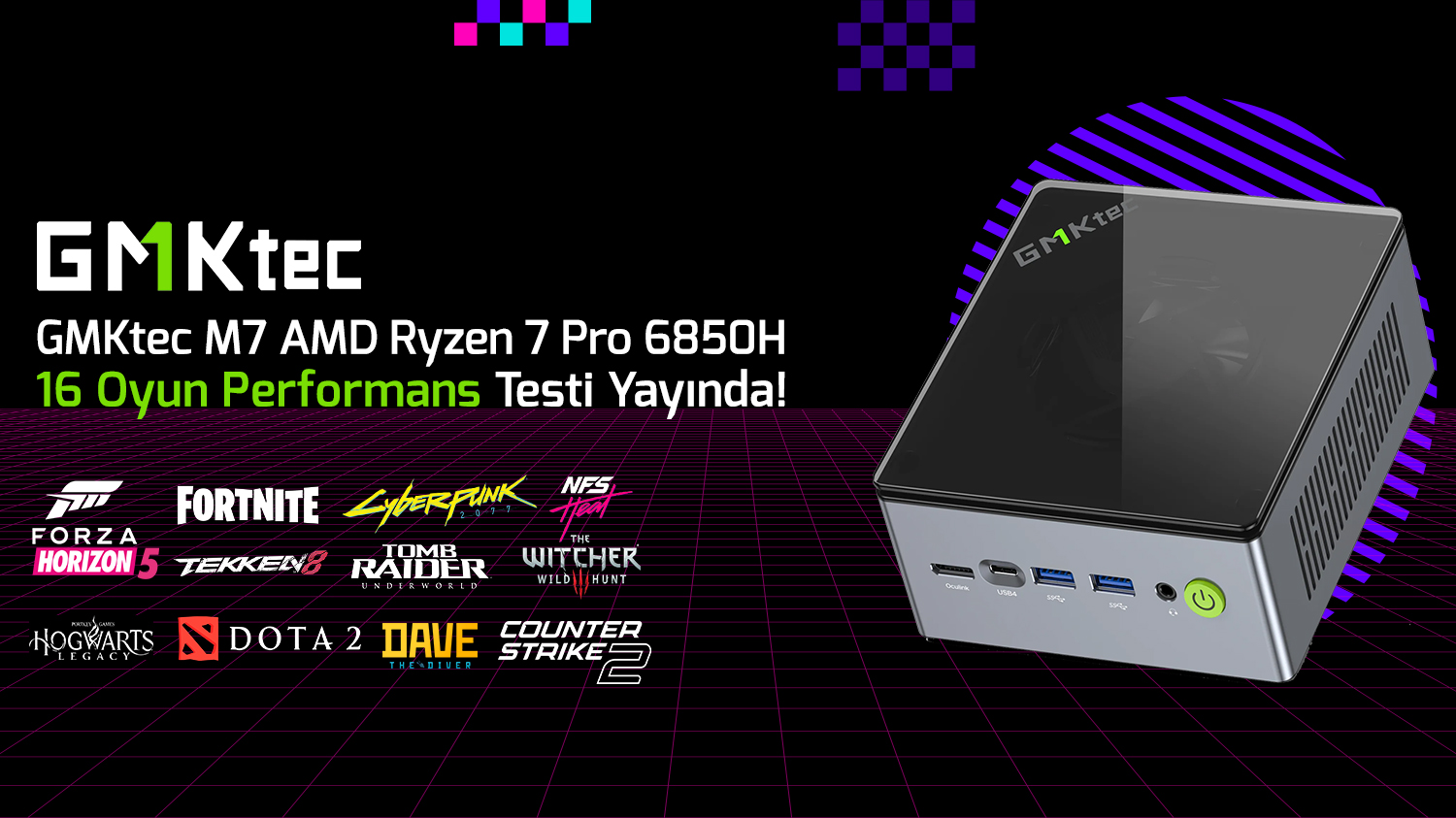 GMKtec M7 Mini PC ile Oyun Performansı: Ryzen 7 PRO 6850H ve Radeon 680M’in Gerçek Gücü!